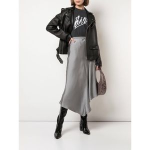 Anine Bing Bailey Silver Silk Skirt